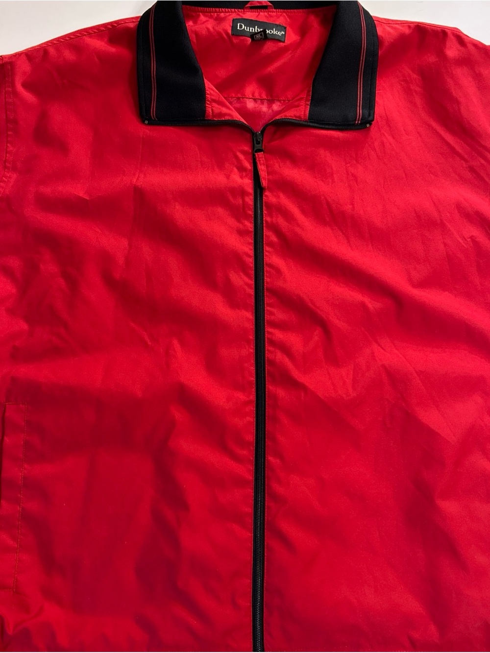 Vintage Dunbrooke Jacket Adult XL White Windbreaker 1990s Red Black Retro